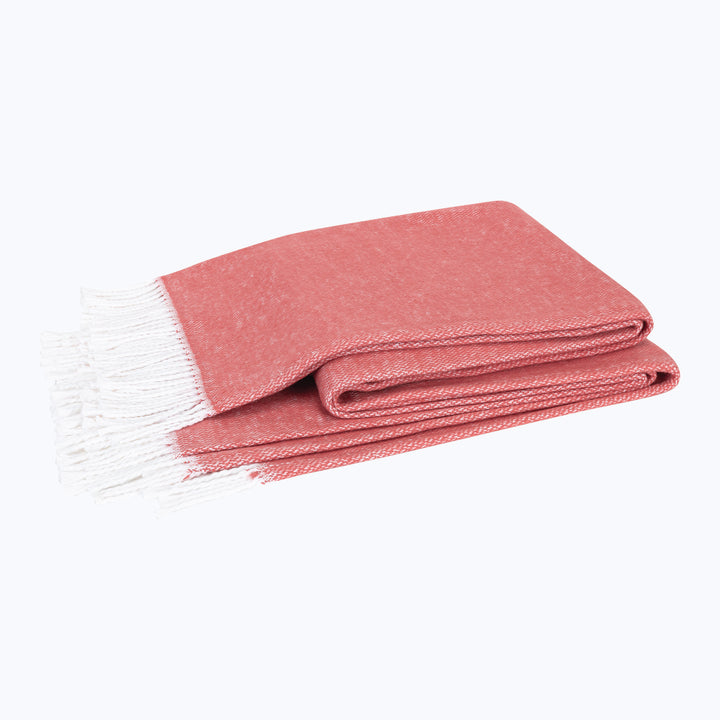 Pezzo Cotton Throw Deep Coral