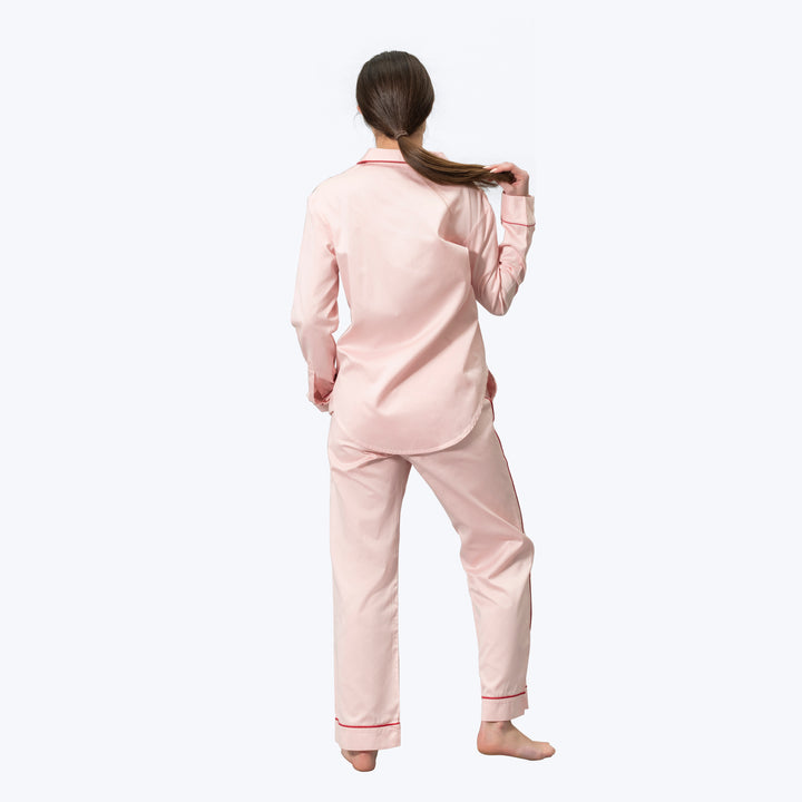 Nocturne Sateen Pajama Set Pink/Scarlet / Small