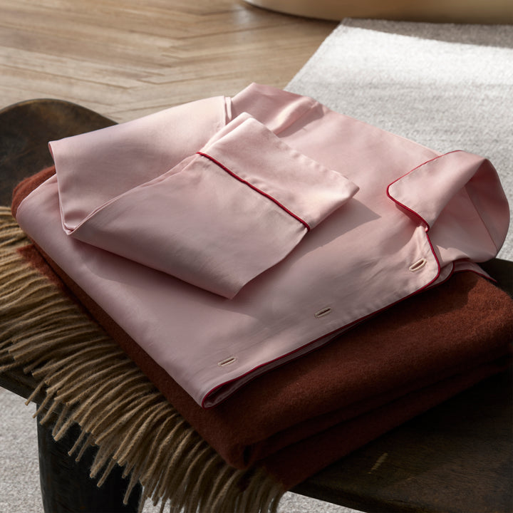 Nocturne Sateen Pajama Set Pink/Scarlet / Small