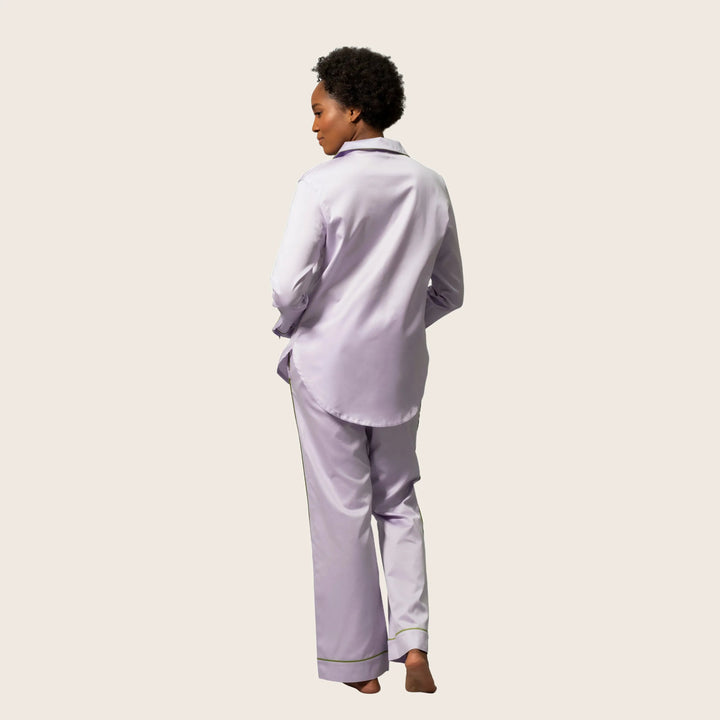 Nocturne Sateen Pajama Set Violet/Grass / Small