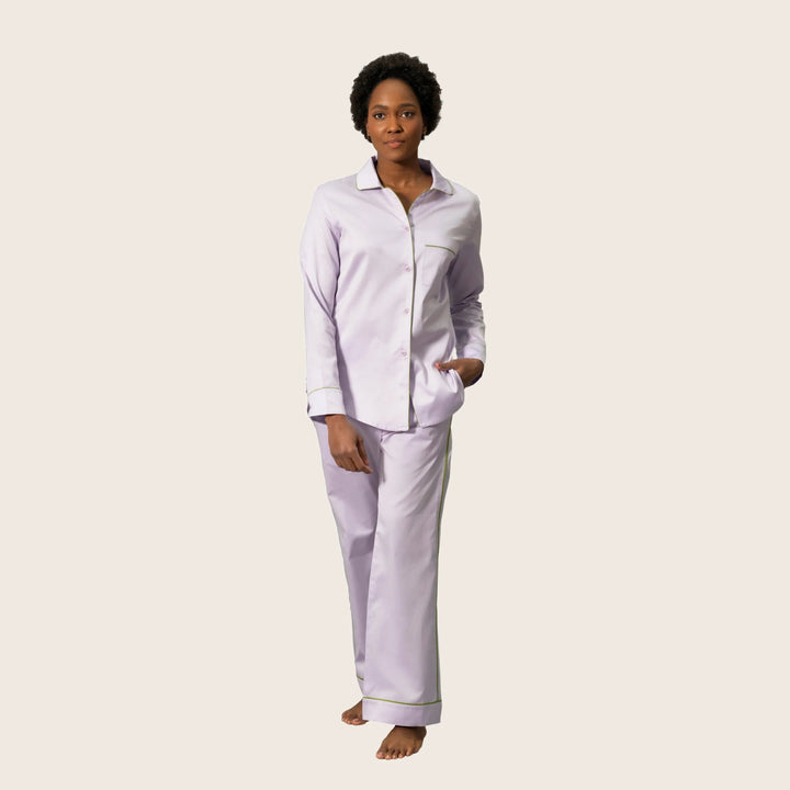 Nocturne Sateen Pajama Set Violet/Grass / Small