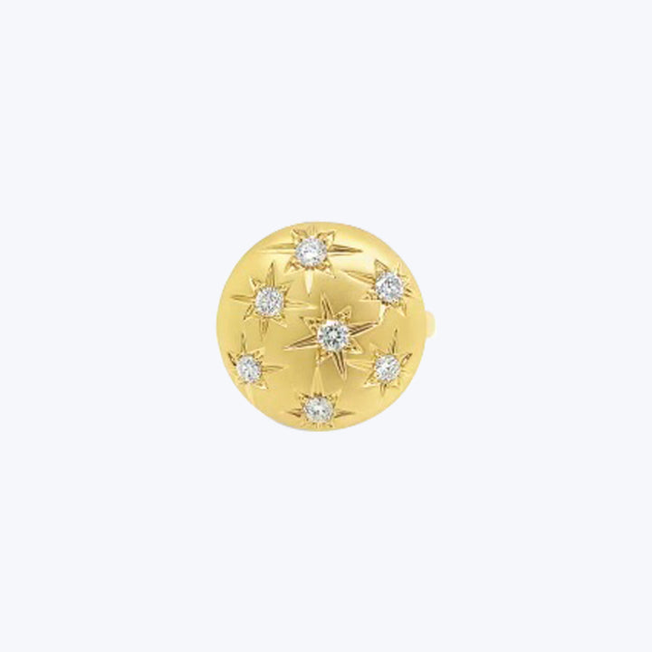 Yellow Gold Matte Constellation Ring