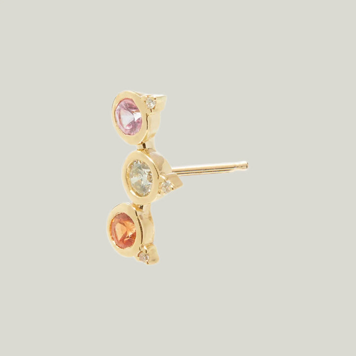 Pinnacle Stud with Mixed Gems