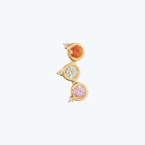 Pinnacle Stud with Mixed Gems