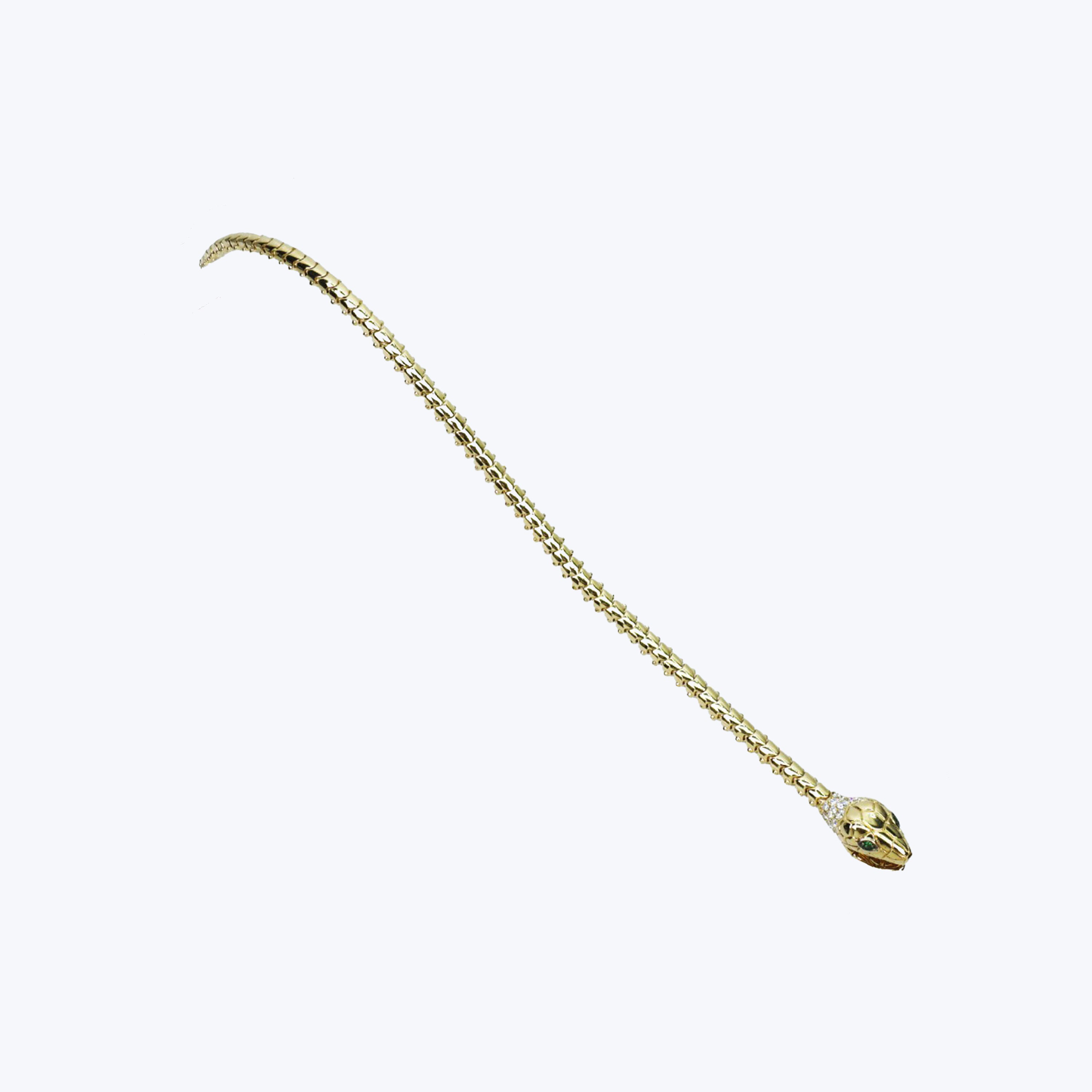 Yellow Gold Serpent Bracelet with Diamonds