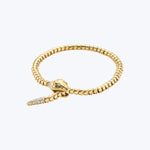 Yellow Gold Serpent Biting Bracelet with Diamonds