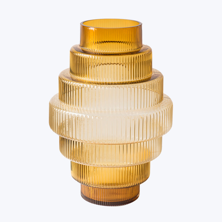 Steps Vase in Amber Large