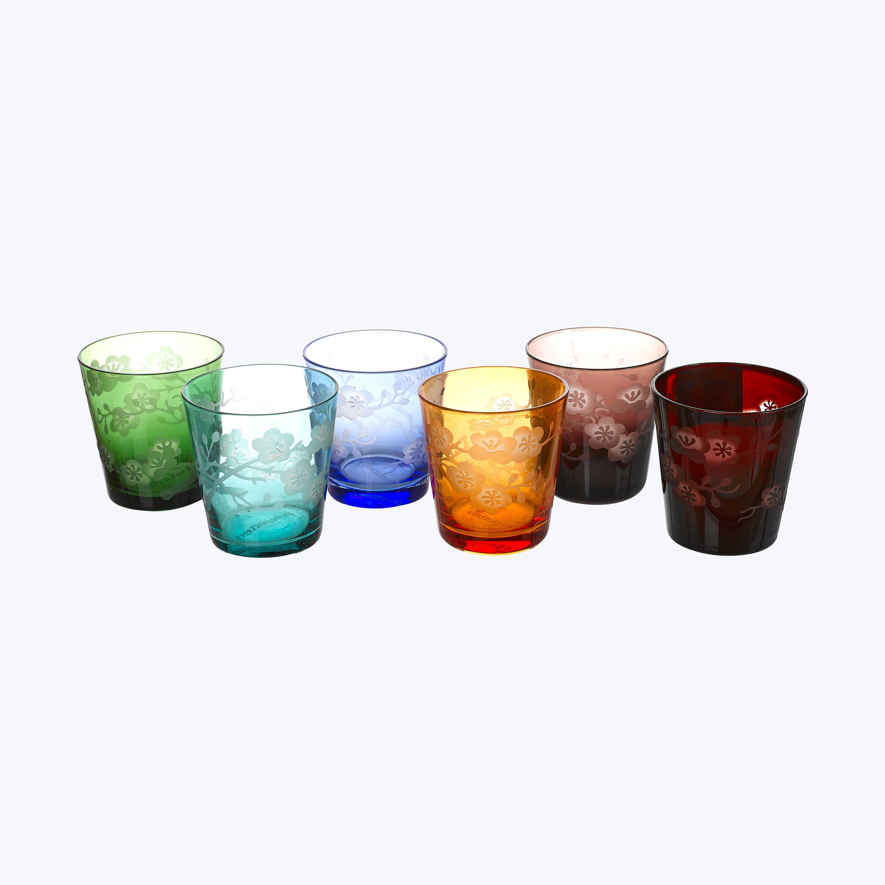 Blossom Multicolor Tumbler Glasses, Set of 6