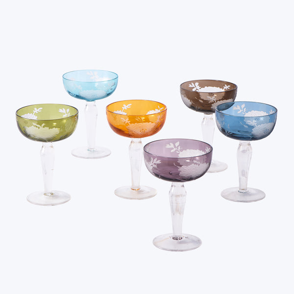 Peony Multicolor Coupes, Set of 6