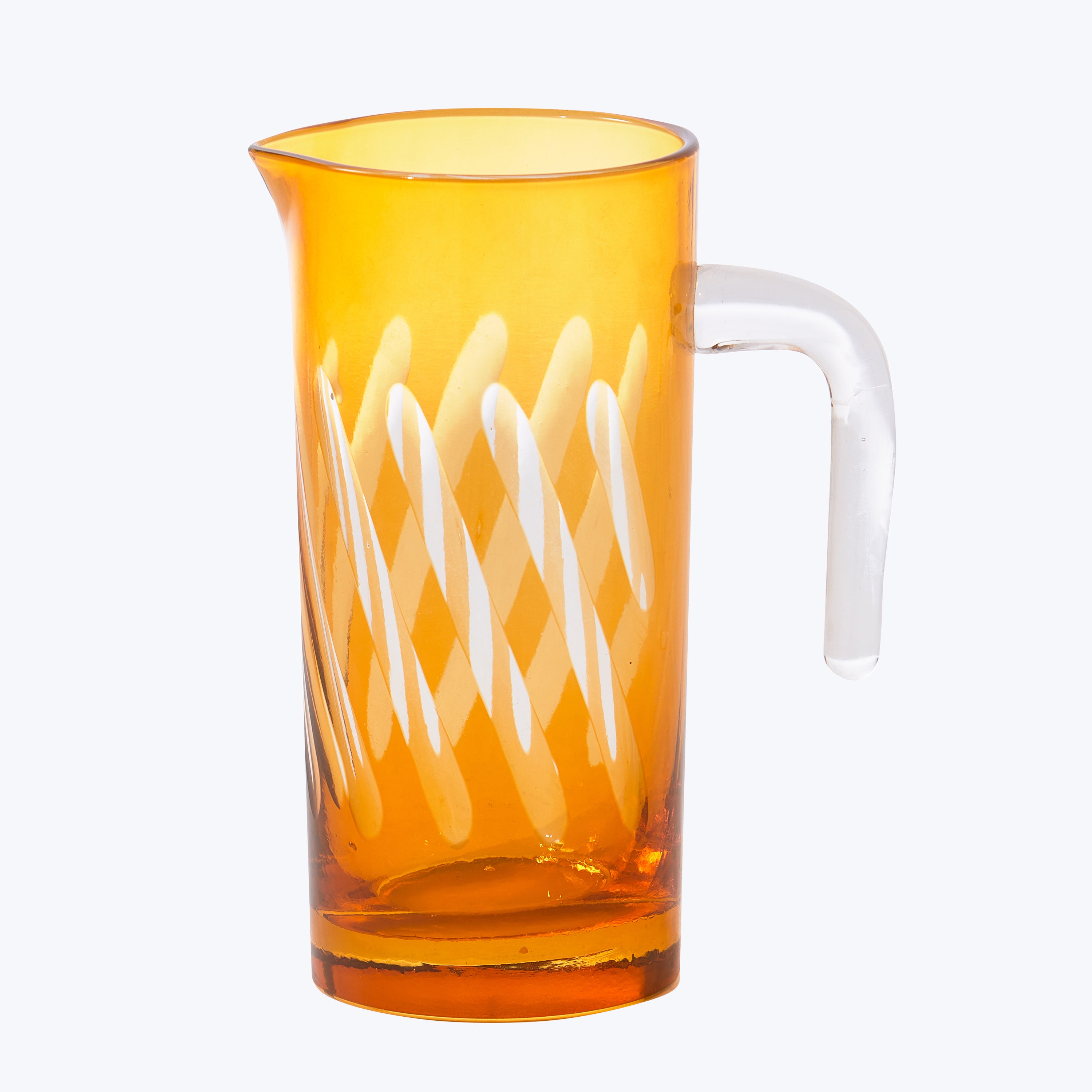 Tubular Glass Pitcher in Orange