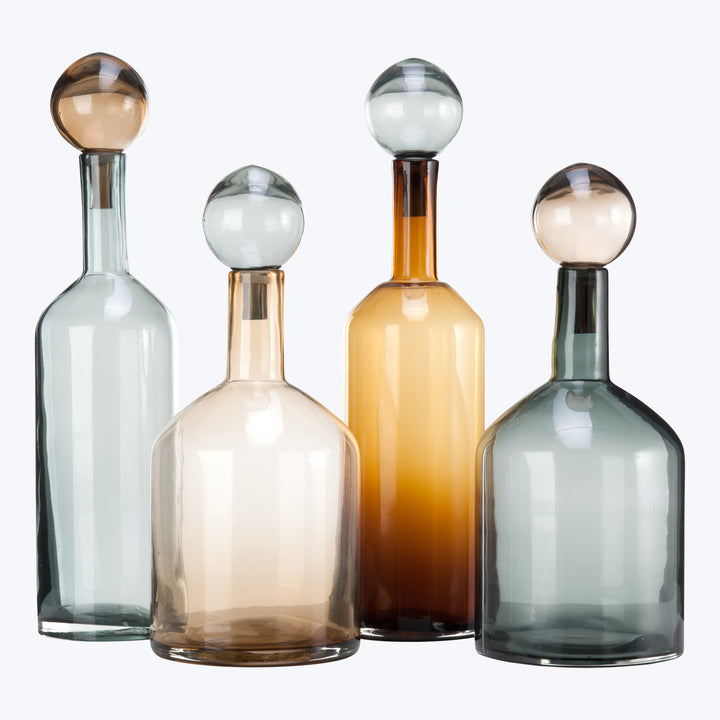 Bubbles & Bottles Set of 4 Chic Cognac