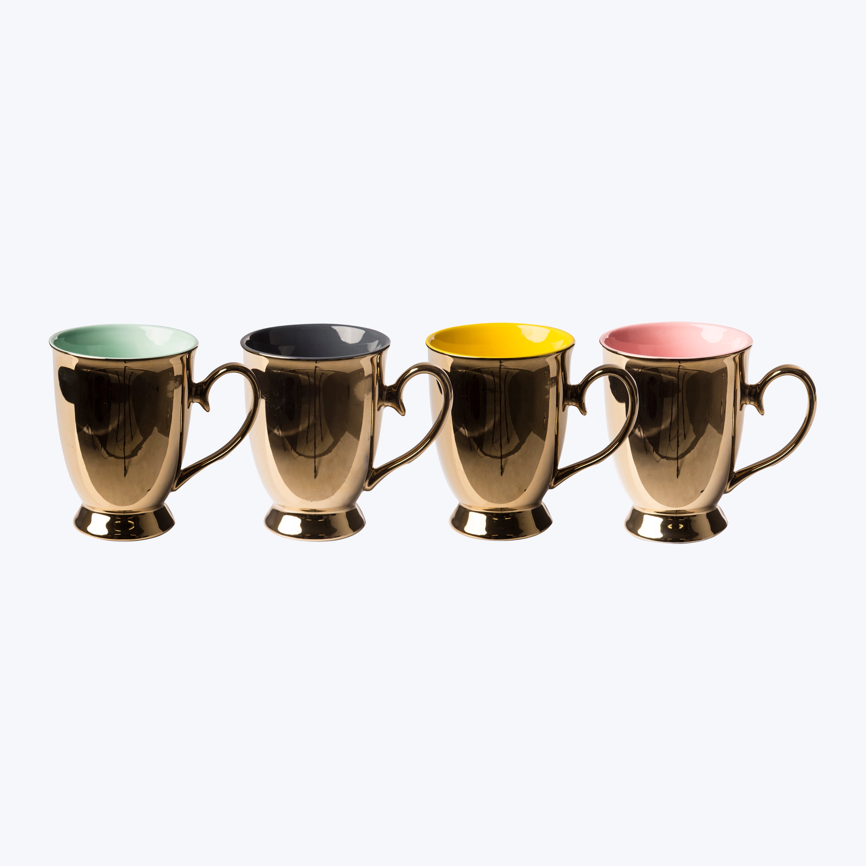 Legacy Multicolor Gold Mugs, Set of 4