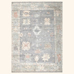 Light Grey Traditional Oushak Silk Rug - 9' x 12'