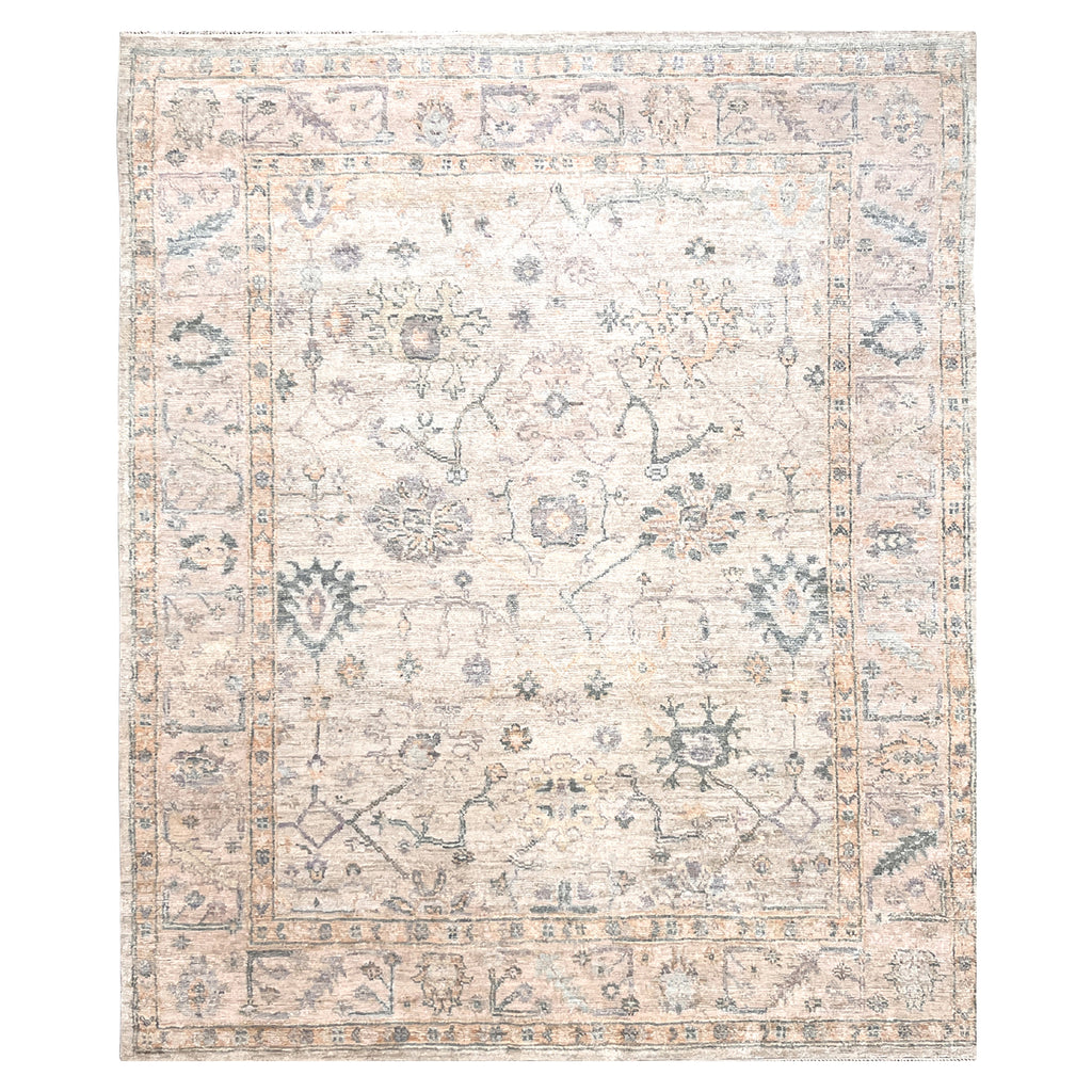 Beige Traditional Oushak Silk Rug - 8' x 10'