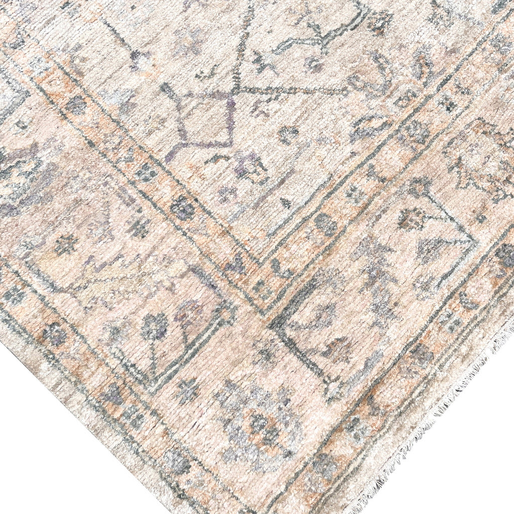 Beige Traditional Oushak Silk Rug - 8' x 10'