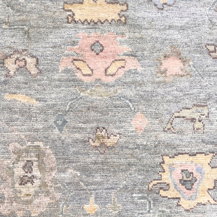 Grey Traditional Oushak Silk Rug 9' x 12'
