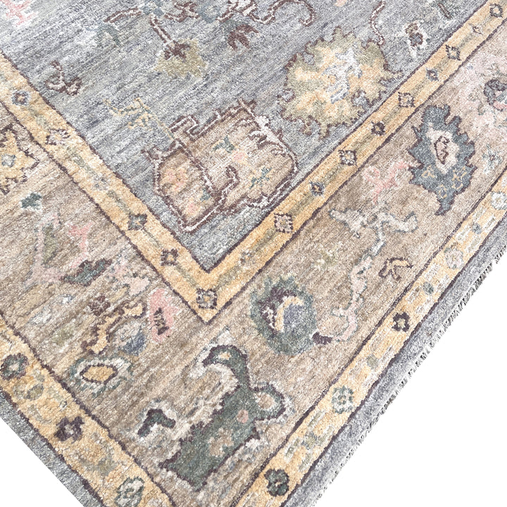 Grey Traditional Oushak Silk Rug 10' x 14'