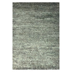Green Solid Textured Wool Silk Blend Rug - 6' x 9'