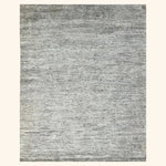 Grey Solid Textured Wool Silk Blend Rug - 8' x 10'