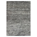 Grey Solid Textured Wool Silk Blend Rug - 6' x 9'