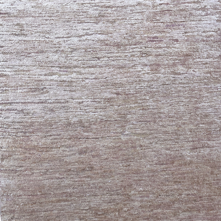 Pink Solid Textured Wool Silk Blend Rug - 8' x 10'