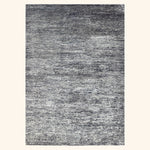 Black Solid Textured Wool Silk Blend Rug - 6' x 9'