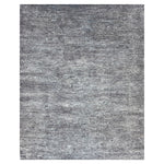 Black Solid Textured Wool Silk Blend Rug - 8' x 10'