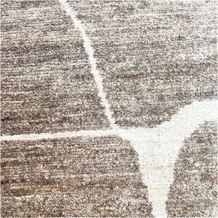 Brown Contemporary Wool Silk Blend Rug - 8' x 10'