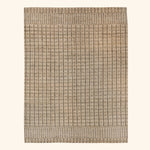 Grey and White Contemporary Silk Rug - 8' x 10'