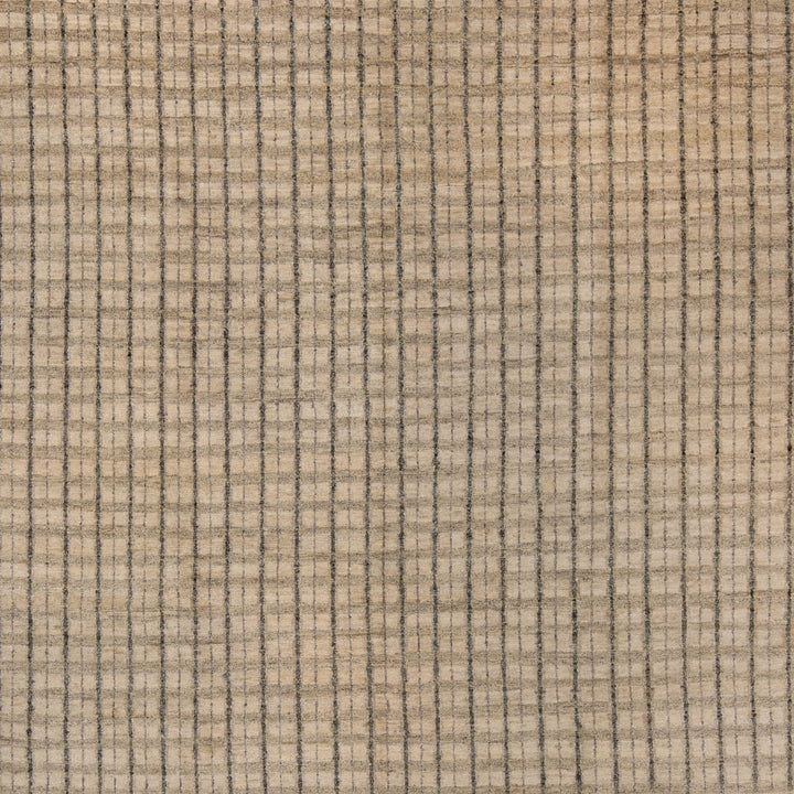 Grey and White Contemporary Silk Rug - 8' x 10'