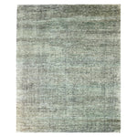 Green Solid Textured Silk Rug - 8' x 10'