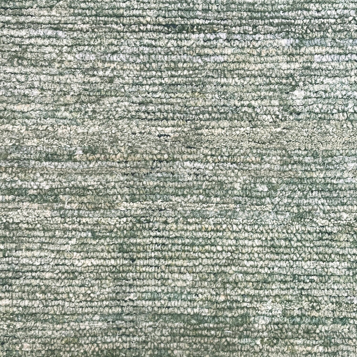 Green Solid Textured Silk Rug - 8' x 10'