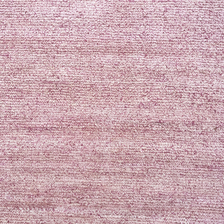 Pink Solid Textured Silk Rug - 8' x 10'