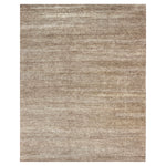 Brown Solid Textured Silk Rug - 8' x 10'