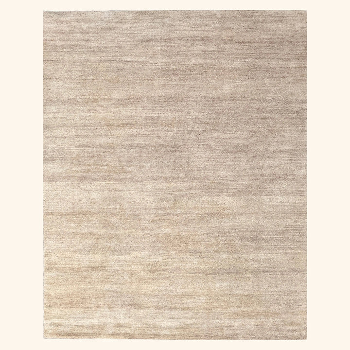 Brown Solid Textured Silk Rug - 8' x 10'