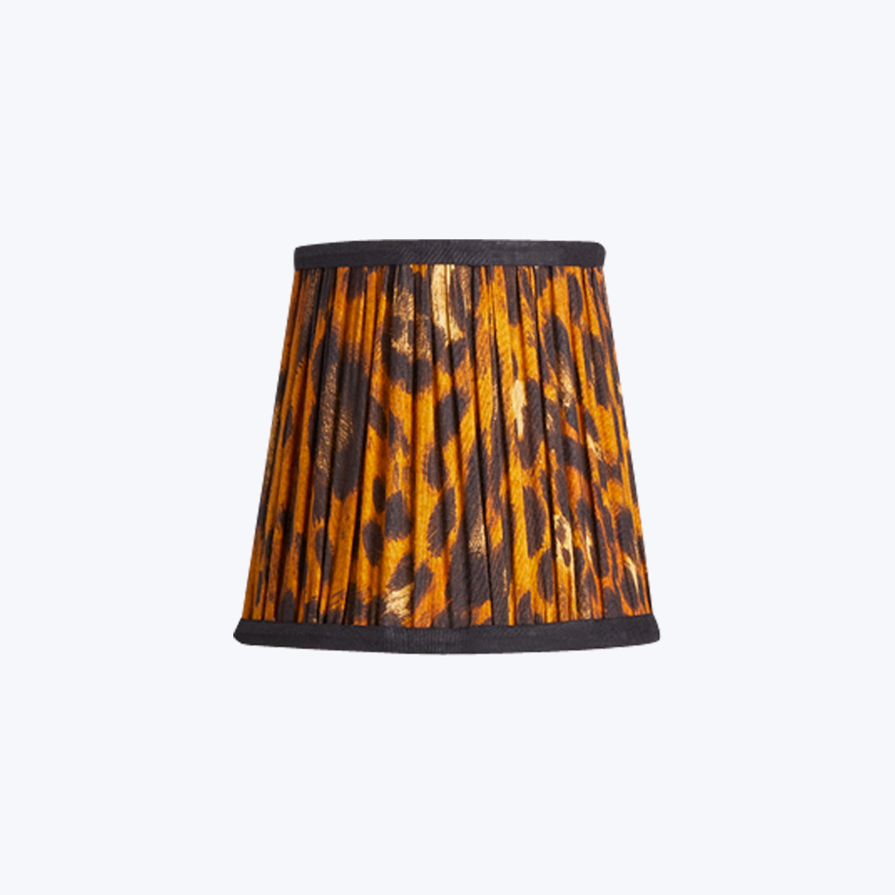 5.5" Cordless Lamp Tall Tapered Cotton Shade Classic Leopard