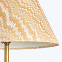 5.5" Cordless Lamp Tall Tapered Card Shade Gold and White Porto