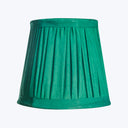 5.5" Cordless Lamp Tall Tapered Silk Shade Pleated Jade Taj