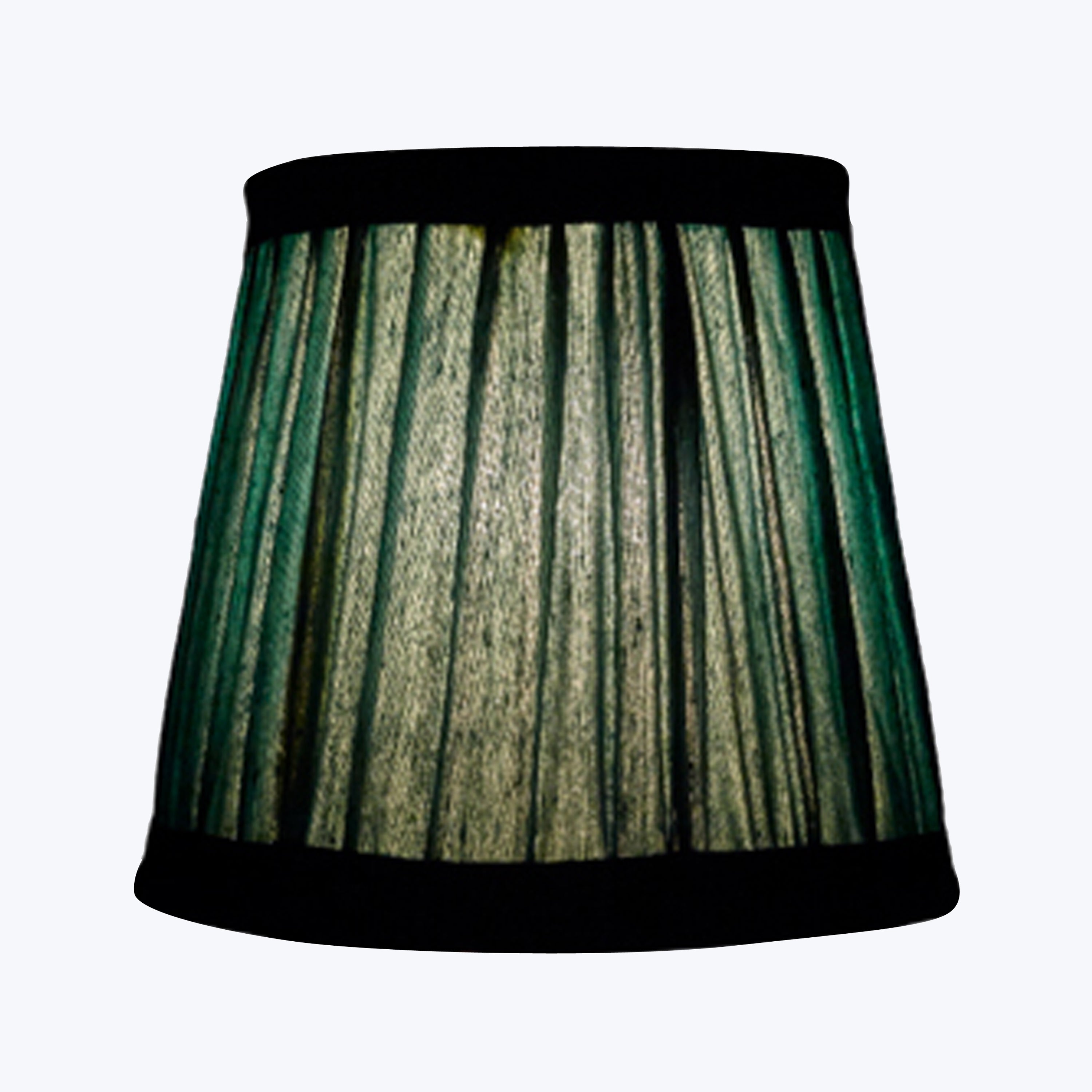 5.5" Cordless Lamp Tall Tapered Silk Shade Pleated Jade Taj