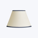 8" Empire Clip-On Card Shade Top N Tail Cream with Navy Blue Tape