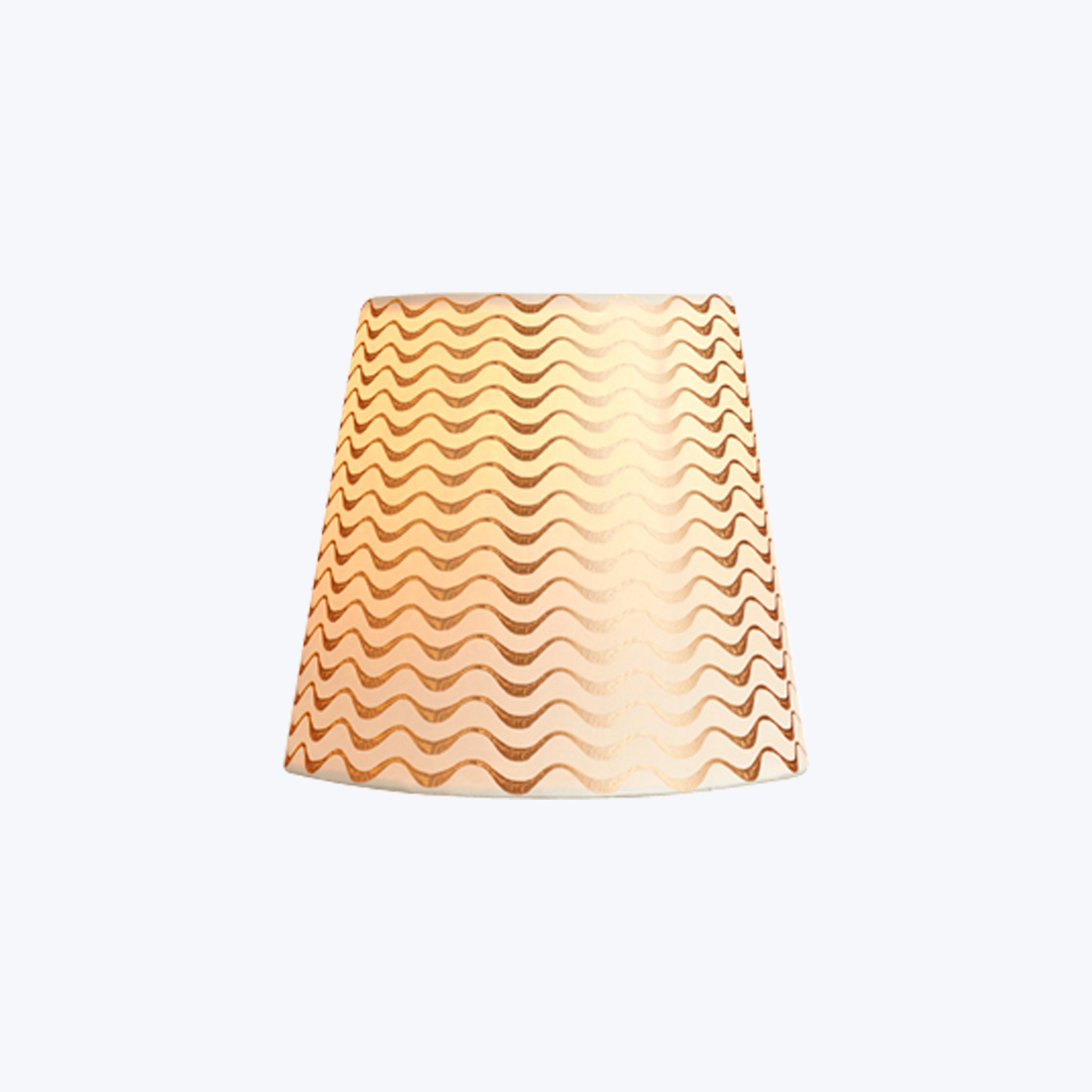 5.5" Cordless Lamp Tall Tapered Card Shade Gold Ripples