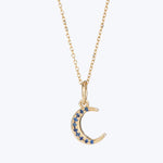 Sapphire Pavé Crescent Moon