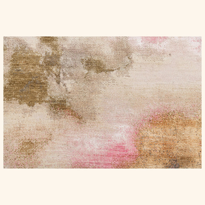Multicolored Contemporary Silk Wool Rug  - 9' x 12'