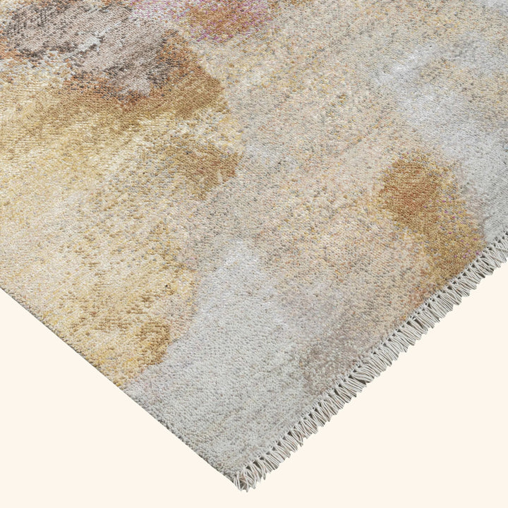 Multicolored Contemporary Silk Wool Rug  - 9' x 12'