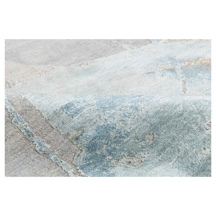 Multicolored Contemporary Silk Wool Rug  - 10' x 14'