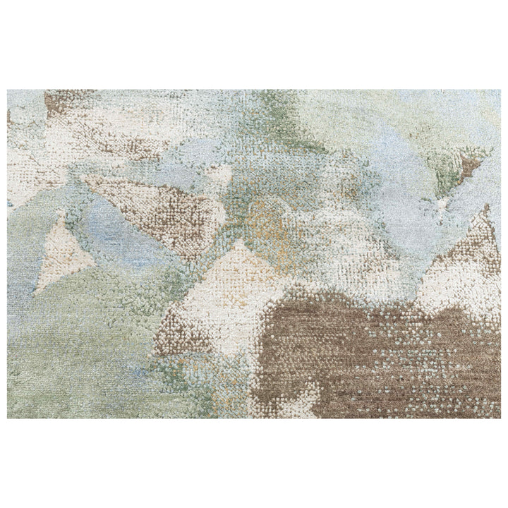 Multicolored Contemporary Silk Wool Rug  - 8' x 10'