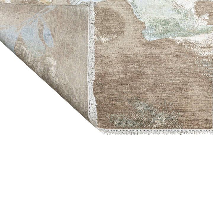 Multicolored Contemporary Silk Wool Rug  - 8' x 10'