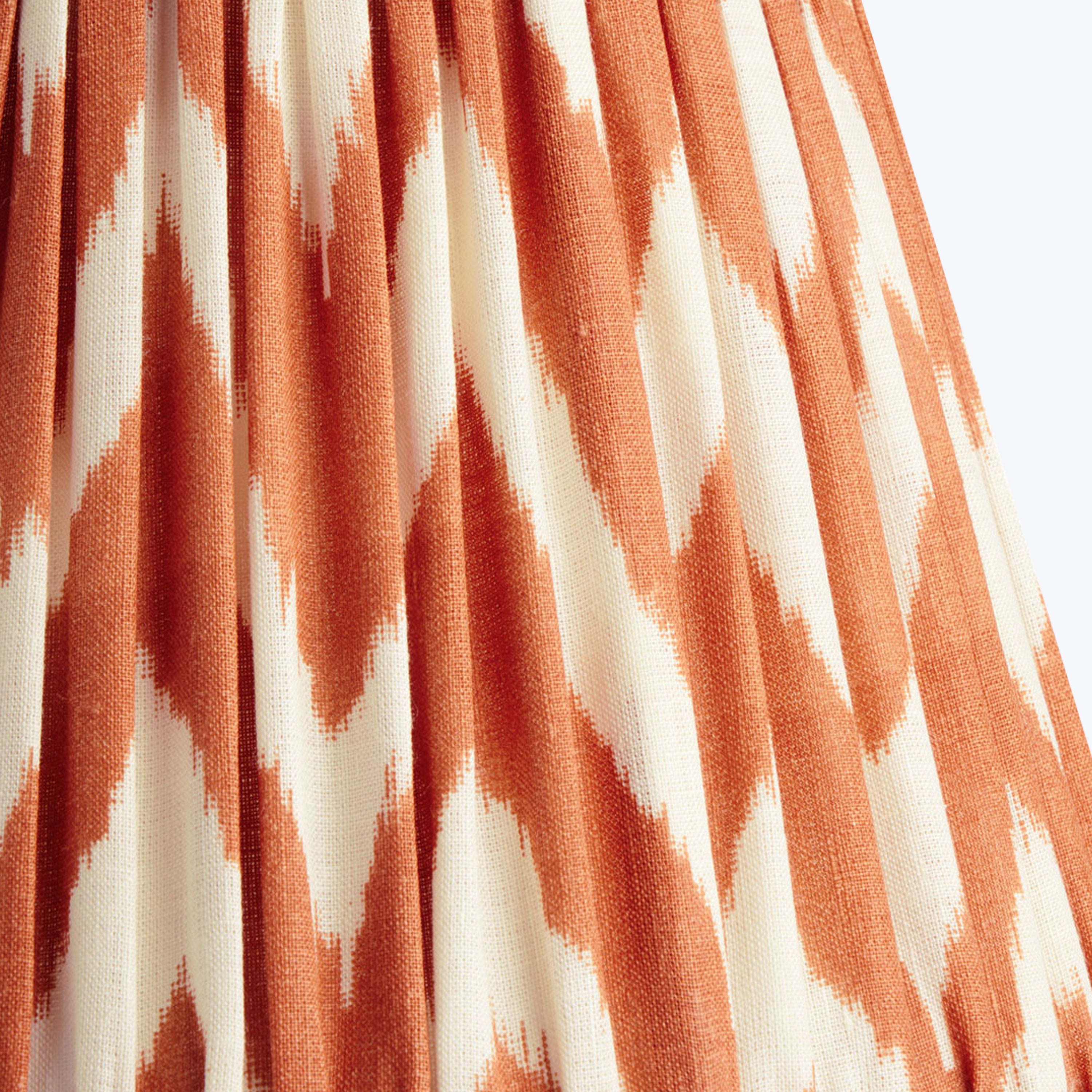 6" Cordless Lamp Empire Linen Shade Orange Zig Zag Ikat