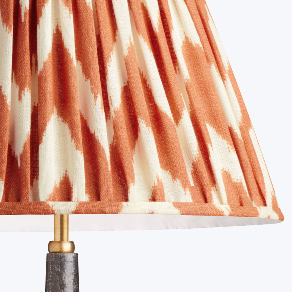 6" Cordless Lamp Empire Linen Shade Orange Zig Zag Ikat