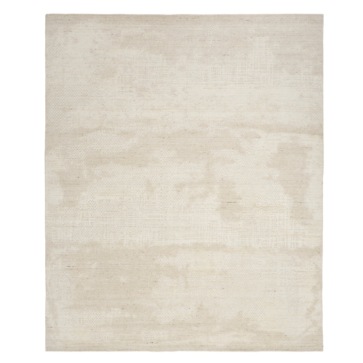 Ivory Contemporary Wool Blend Rug 10' x 14'
